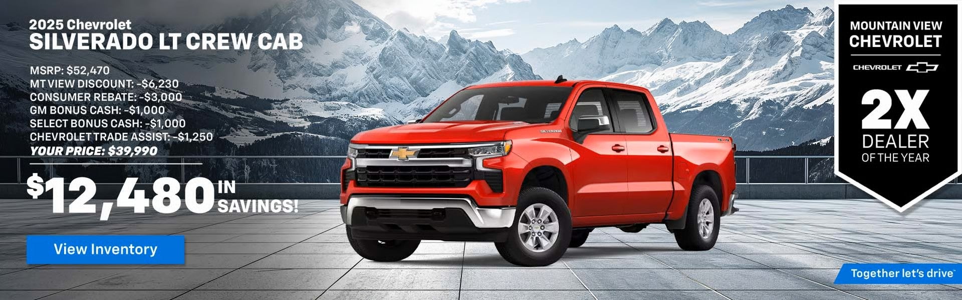 2025 Silverado LT Crew Cab $12,480 in Savings