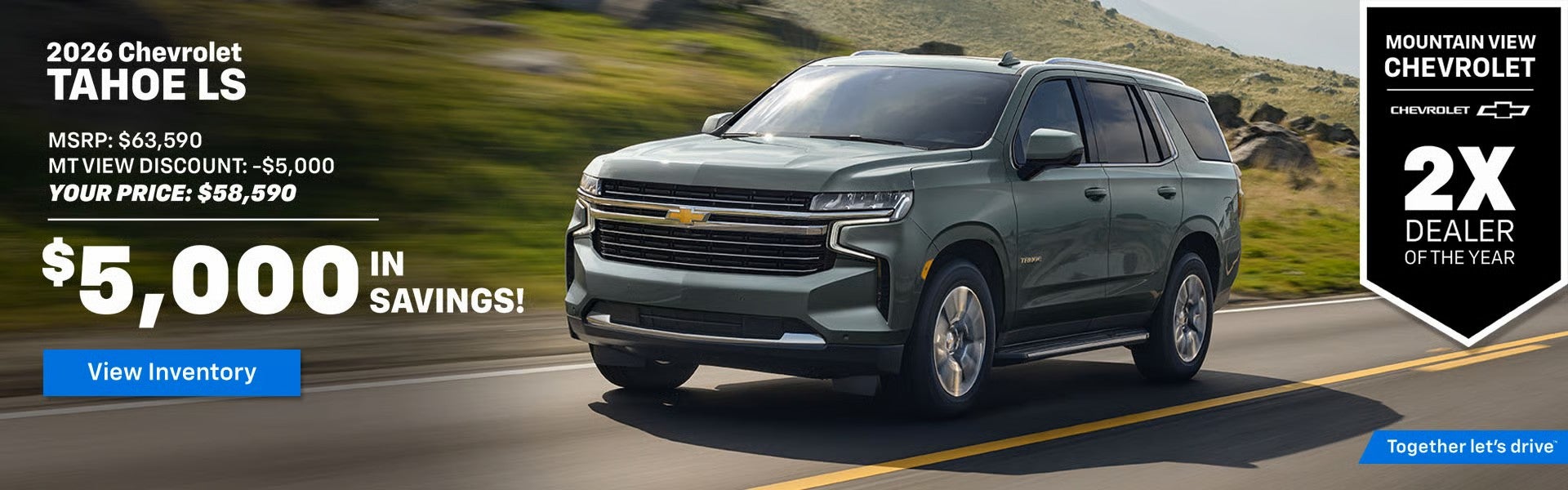 2026 Tahoe LS $5000 in savings